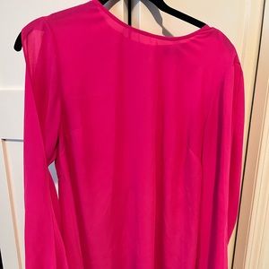 Vince Camuto hot pink split sleeve womens blouse size S